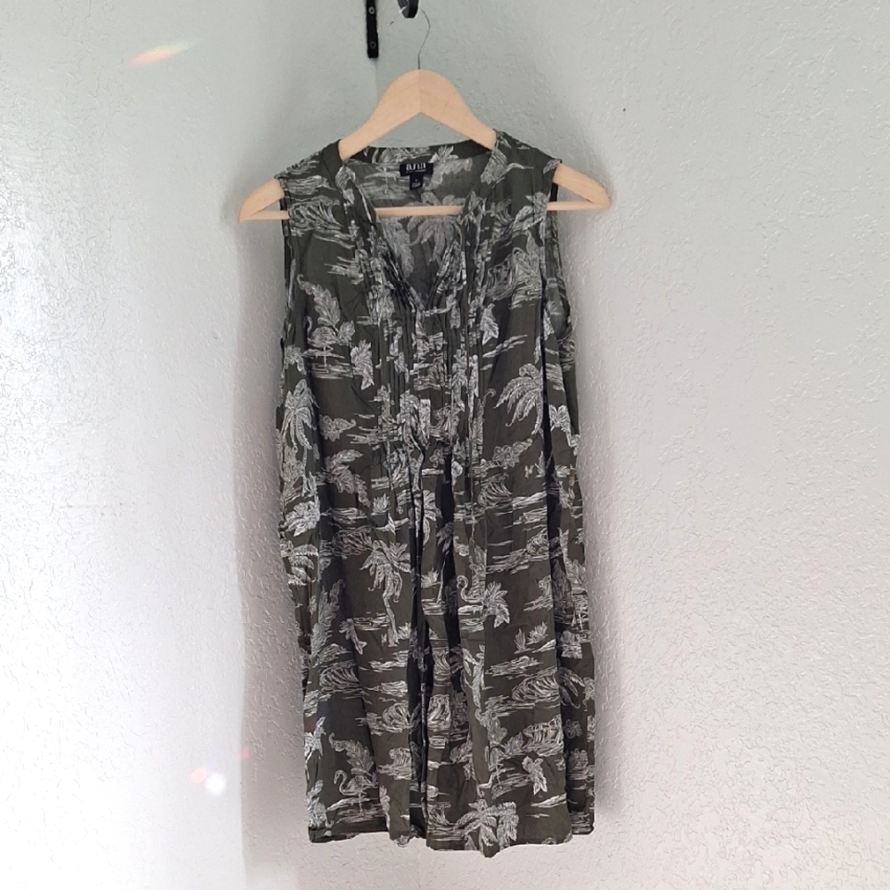 A.n.a. Olive Green Sleeveless Dress L